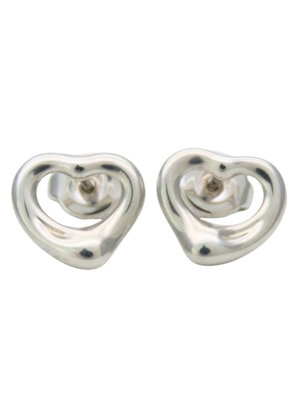 Tiffany & Co Earrings Open Heart 925 Sterling Silver Elsa Peretti